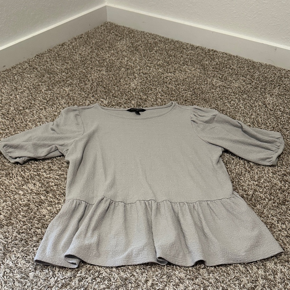Banana Republic Light Gray Peplum Blouse
